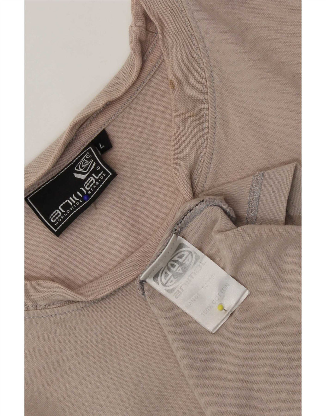 Animal Herren-T-Shirt mit Grafik, Größe L, beige, Baumwolle