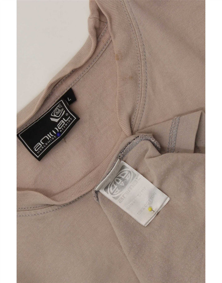 Animal Herren-T-Shirt mit Grafik, Größe L, beige, Baumwolle