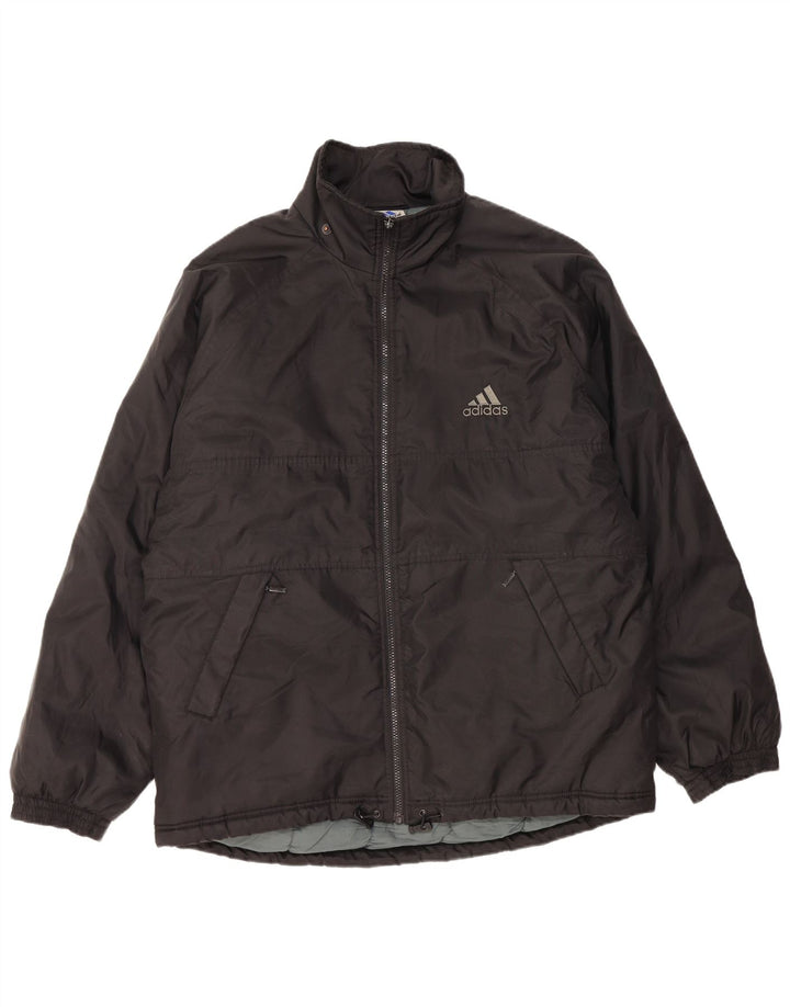 Adidas Herren Graphic Windbreaker Jacke UK 38/40 Medium Schwarz Polyamid