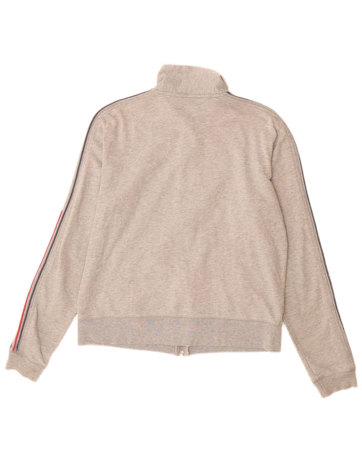 TOMMY HILFIGER Womens Tracksuit Top Jacket UK 14 Medium Grey Cotton