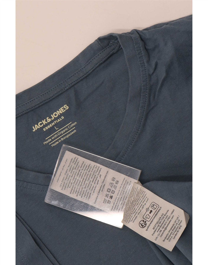 Jack & Jones Herren T-Shirt Top Large Blau Baumwolle