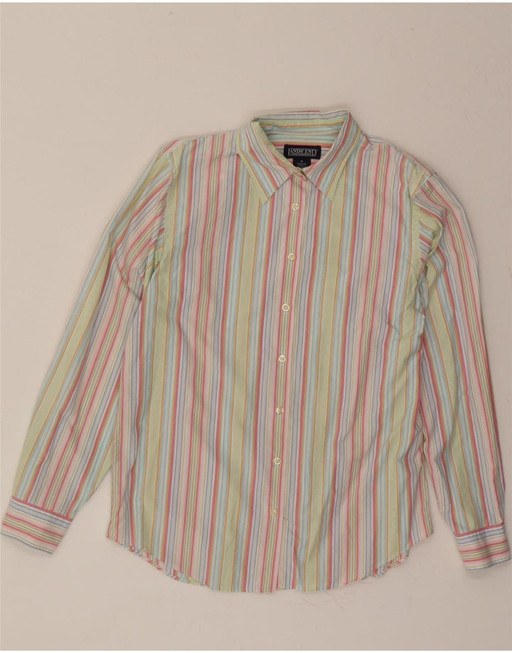 LANDS END Womens Shirt US 8 Medium Multicoloured Striped Cotton Vintage Lands End and Second-Hand Lands End from Messina Hembry 