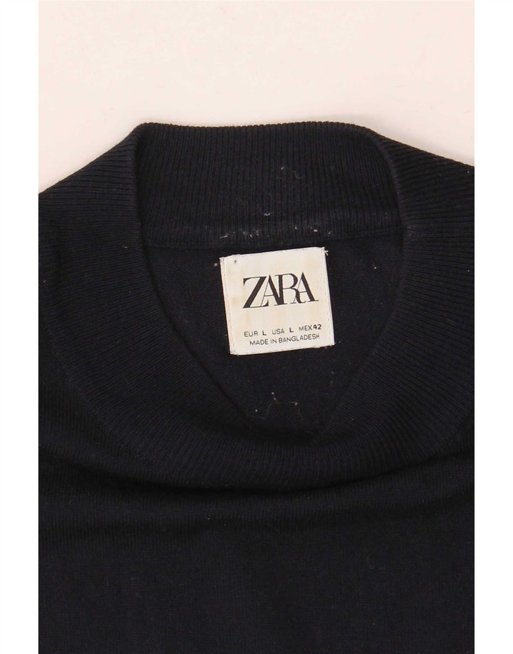 Zara Herren T-Shirt Top Large Marineblau