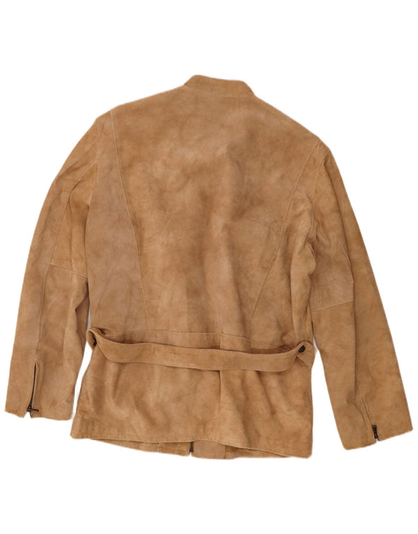 Bellucci Herren Wildlederjacke IT 54 2XL Beige Leder