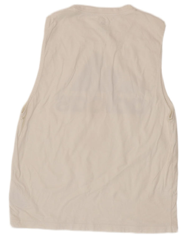 Adidas Damen Graphic Vest Top UK 16 Large Weiße Baumwolle