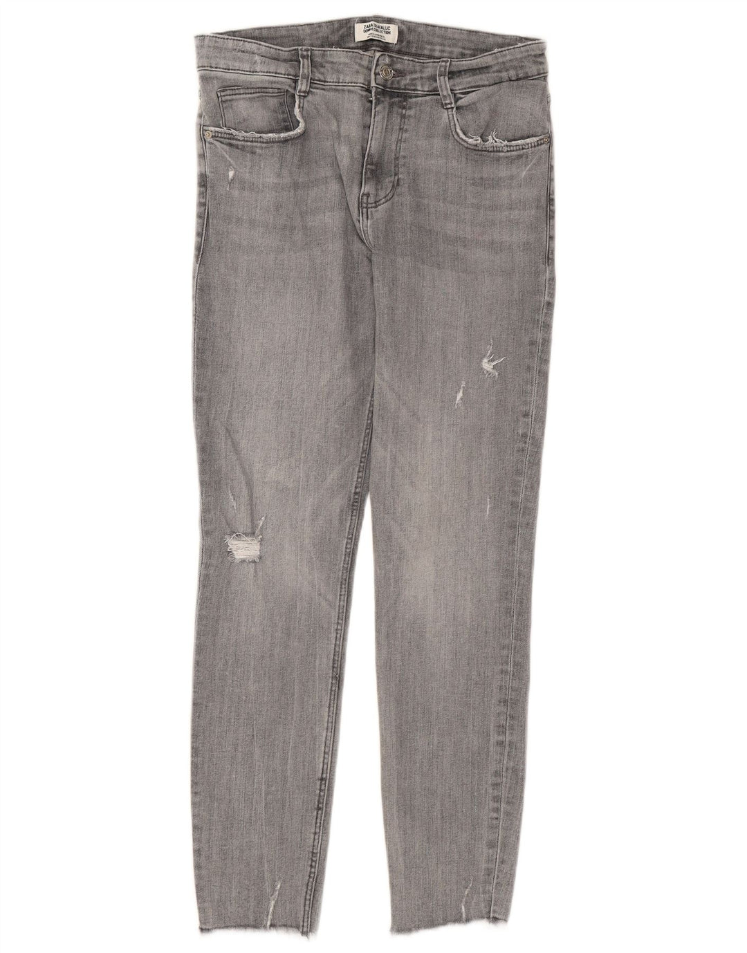 ZARA Damen Skinny Jeans EU 40 Medium W30 L26 Grau Baumwolle