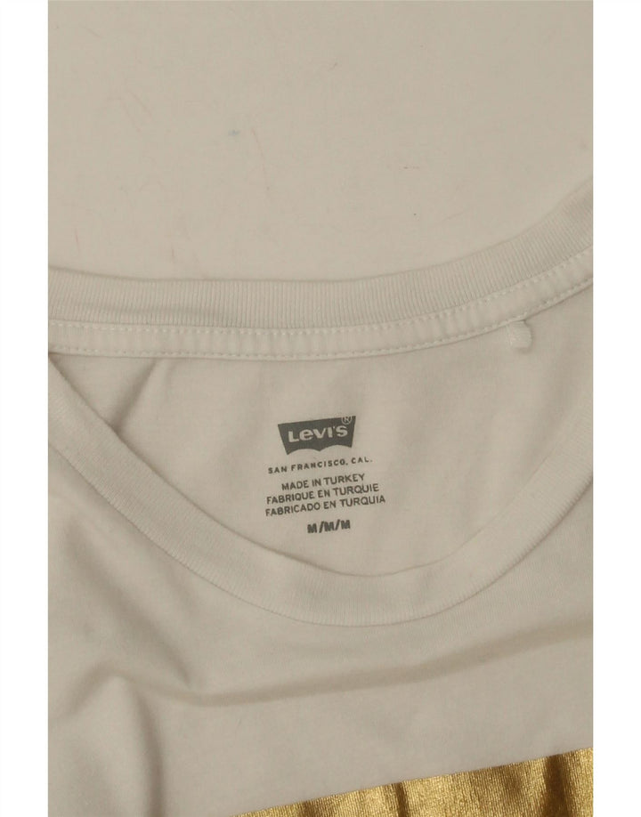 LEVI'S Womens Graphic T-Shirt Top UK 12 Medium White