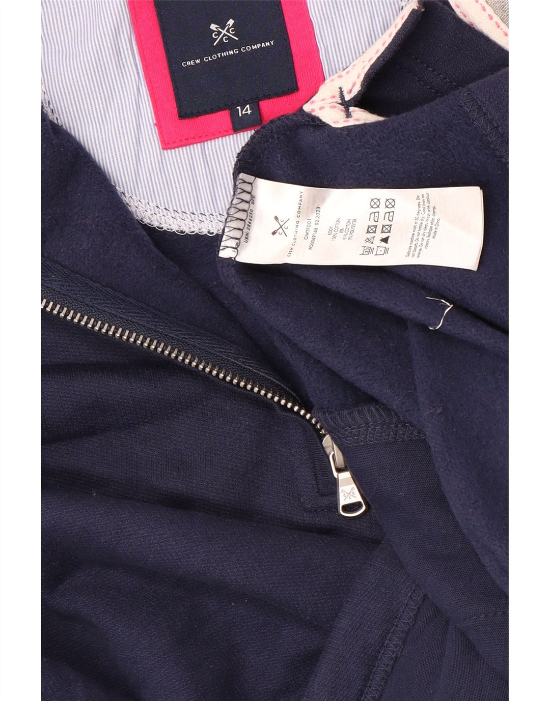 CREW CLOTHING Damen-Oberteil mit Reißverschluss, langärmlig, Gr. 14, Marineblau