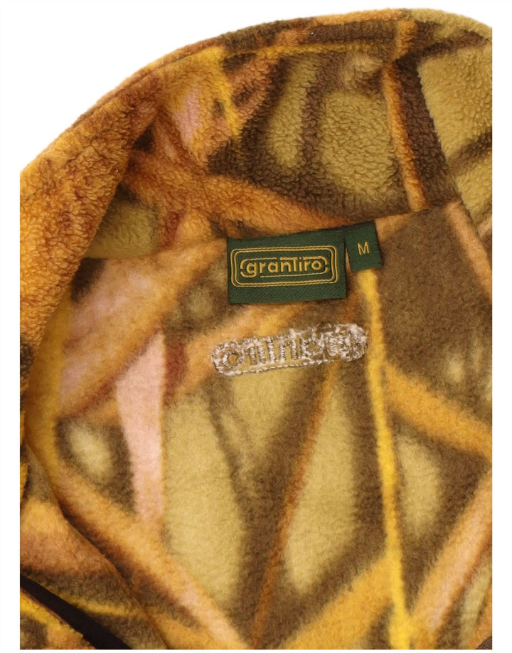 VINTAGE Herren-Fleecepullover mit abstraktem Muster und Reißverschluss am Hals, mittelgroß, mehrfarbig