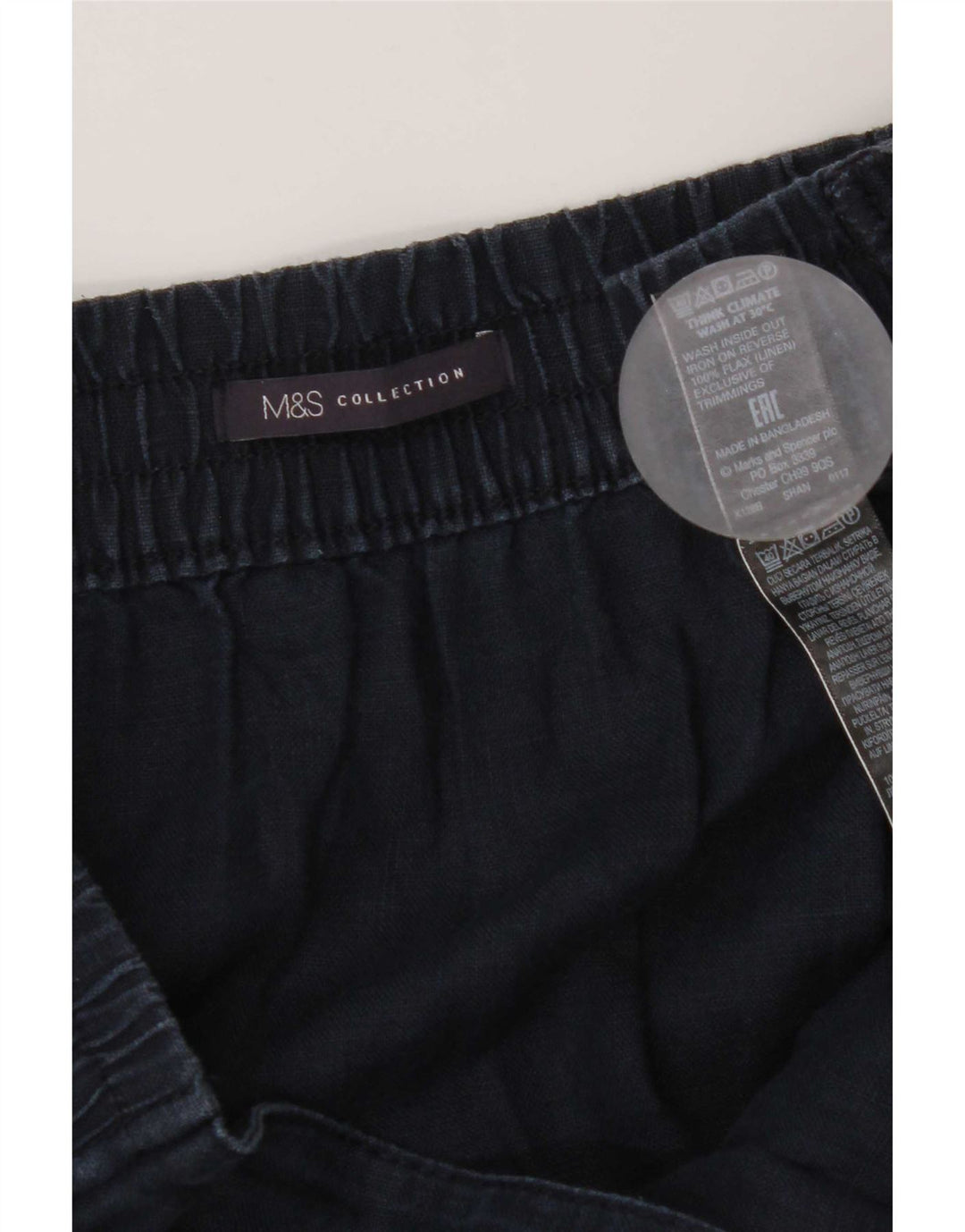 Marks & Spencer Damen A-Linienrock W40 2XL Marineblaues Leinen