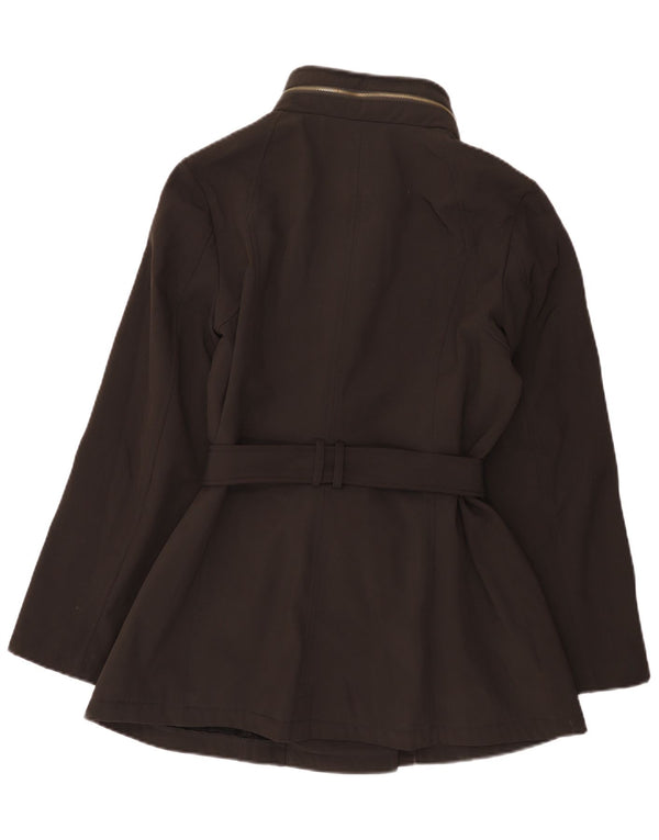 Michael Kors Damen-Windbreaker-Jacke im Military-Stil mit Kapuze, Größe 44, Schwarz