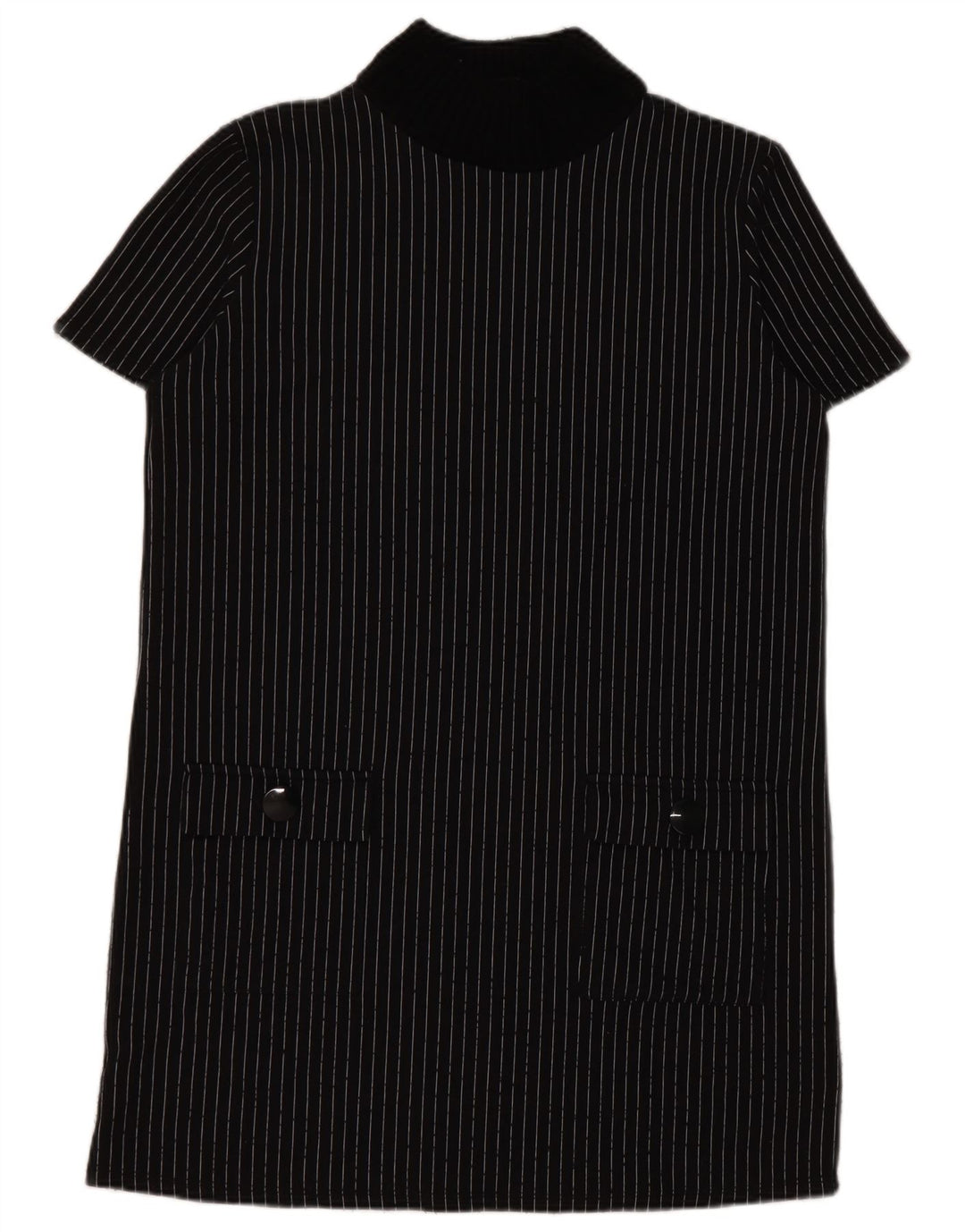 Zara Damen Etuikleid UK 16 Large Schwarz Nadelstreifen