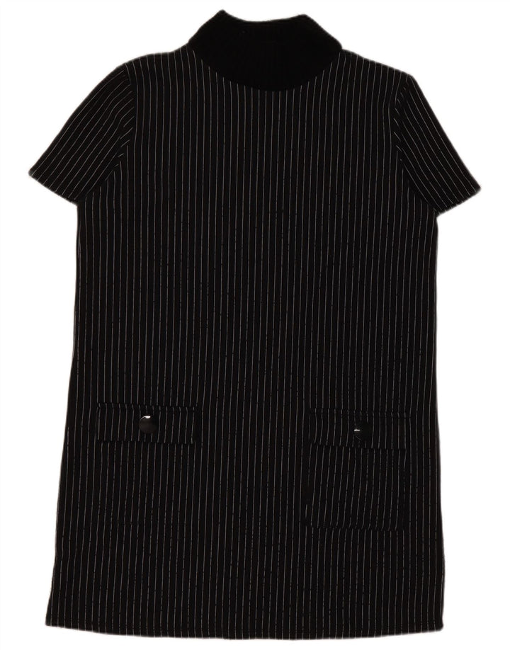 Zara Damen Etuikleid UK 16 Large Schwarz Nadelstreifen