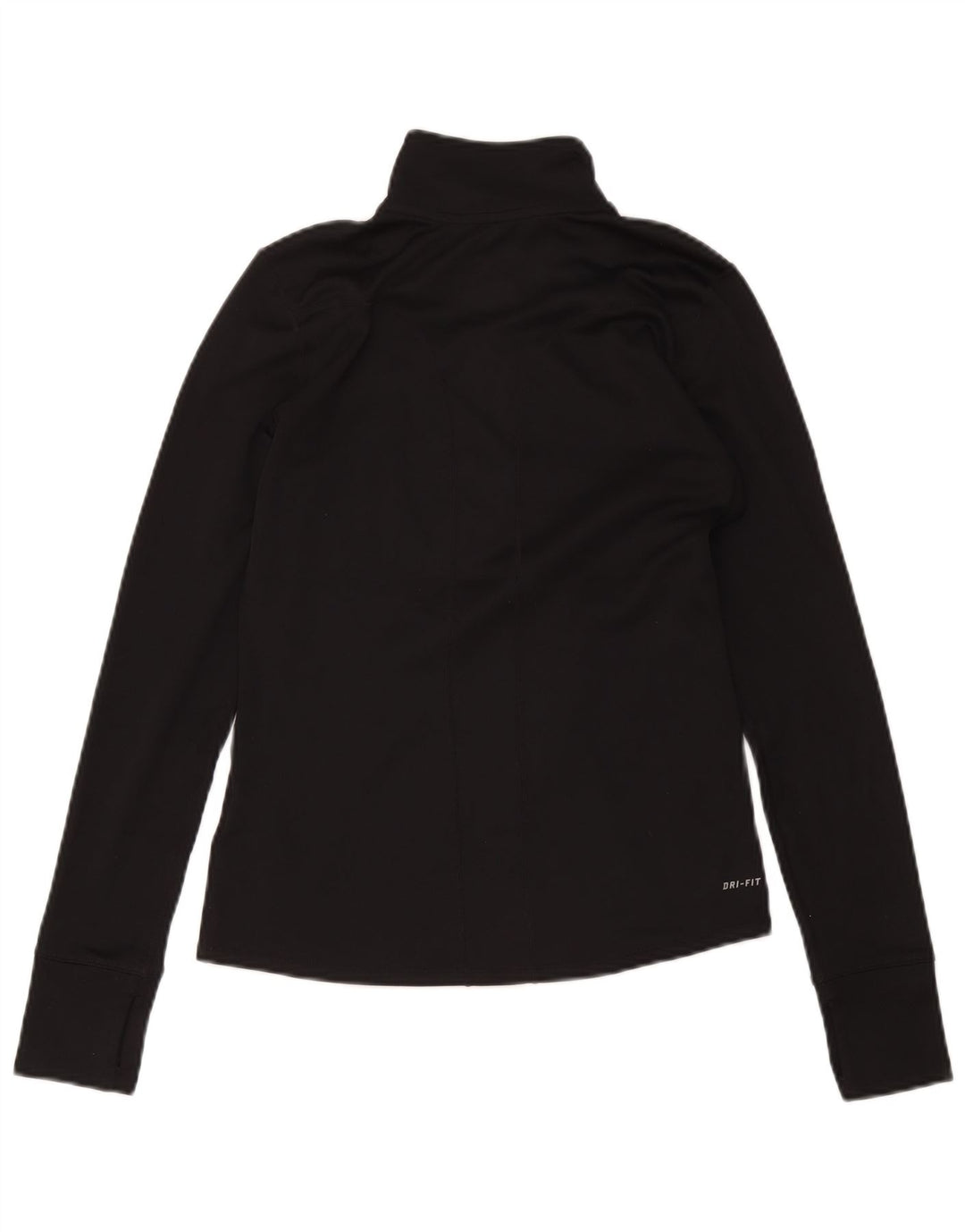 Nike Womens Dri Fit Zip Neck Pullover Trainingsanzug Top UK 10 Small Schwarz