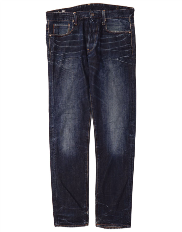 G-Star Herren 3301 Slim Jeans W34 L34 Marineblaue Baumwolle