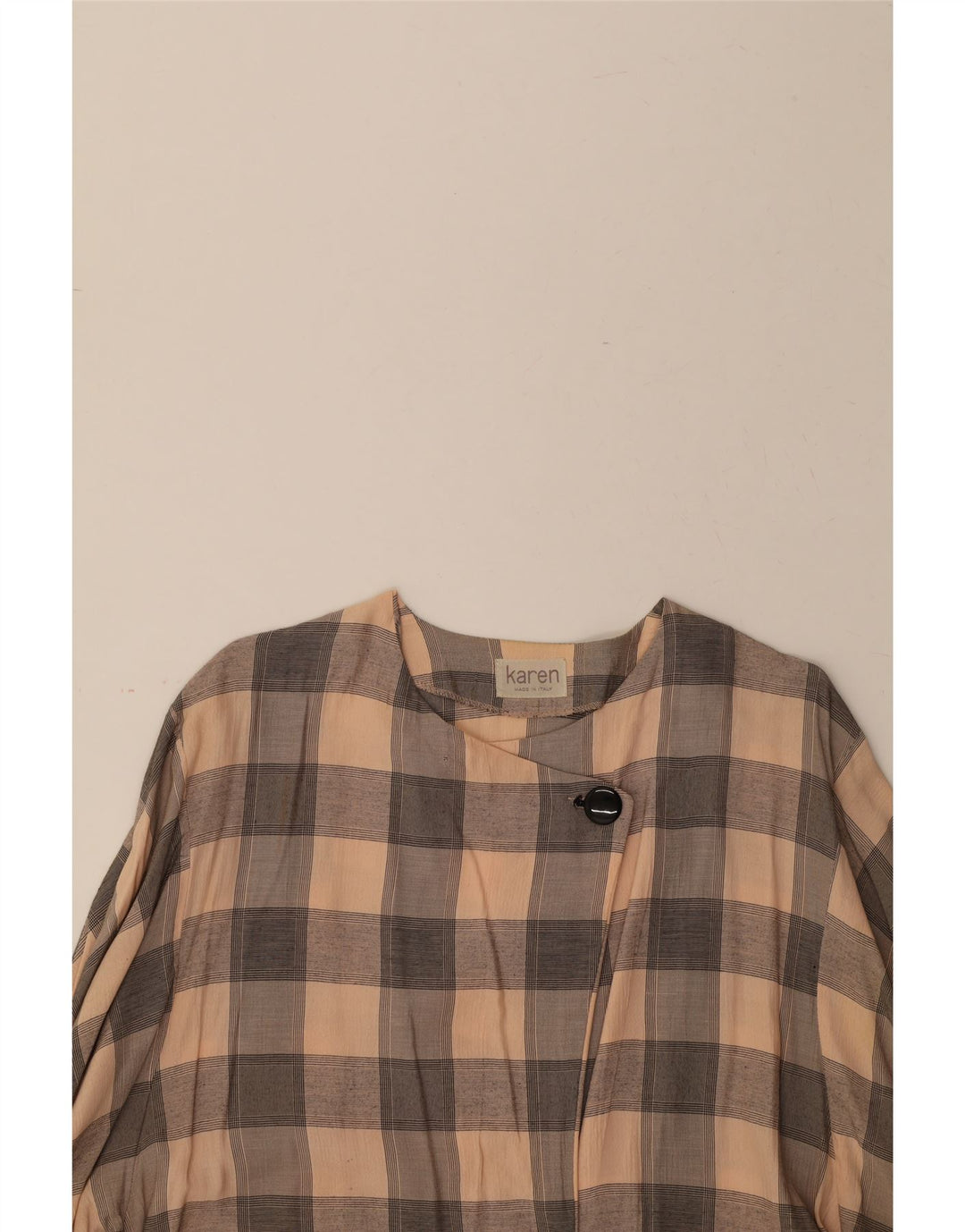 VINTAGE Womens Longline Batwing Blazer Jacket UK 14 Medium Pink Check Vintage Vintage and Second-Hand Vintage from Messina Hembry 