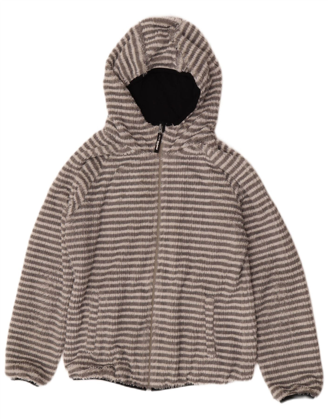 Mistral Damen-Fleecejacke mit Kapuze, UK 14, mittelgrau gestreift, Polyester