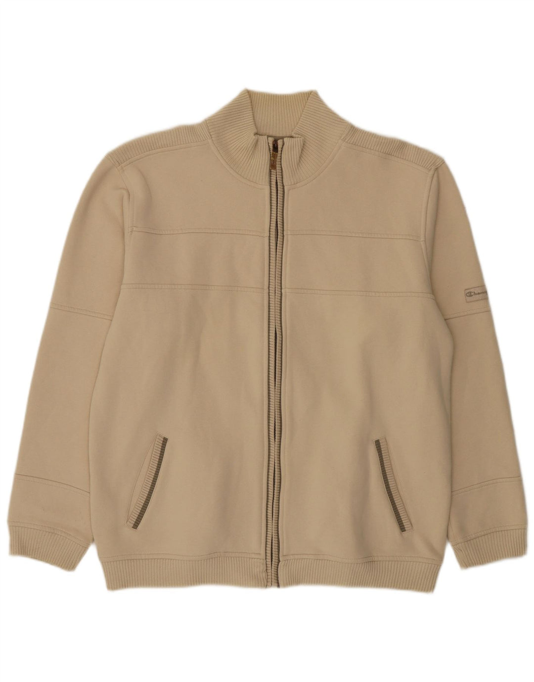 Champion Herren-Trainingsanzug-Oberteil, Jacke, XL, Beige, Baumwolle