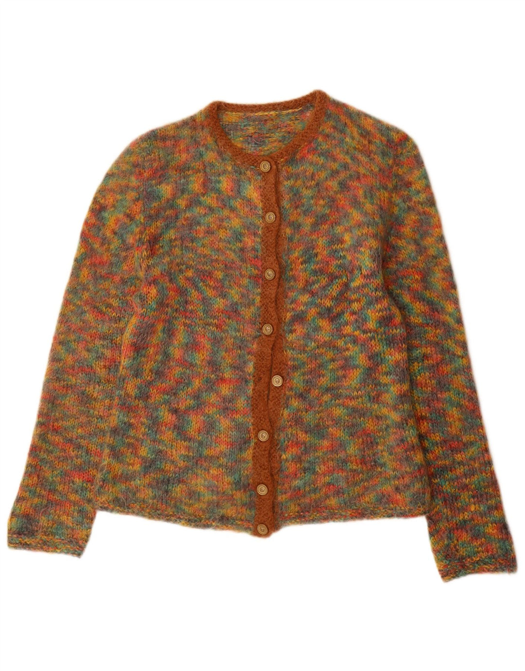 Vintage Damen Cardigan Pullover UK 12 Medium Mehrfarbig gefleckt