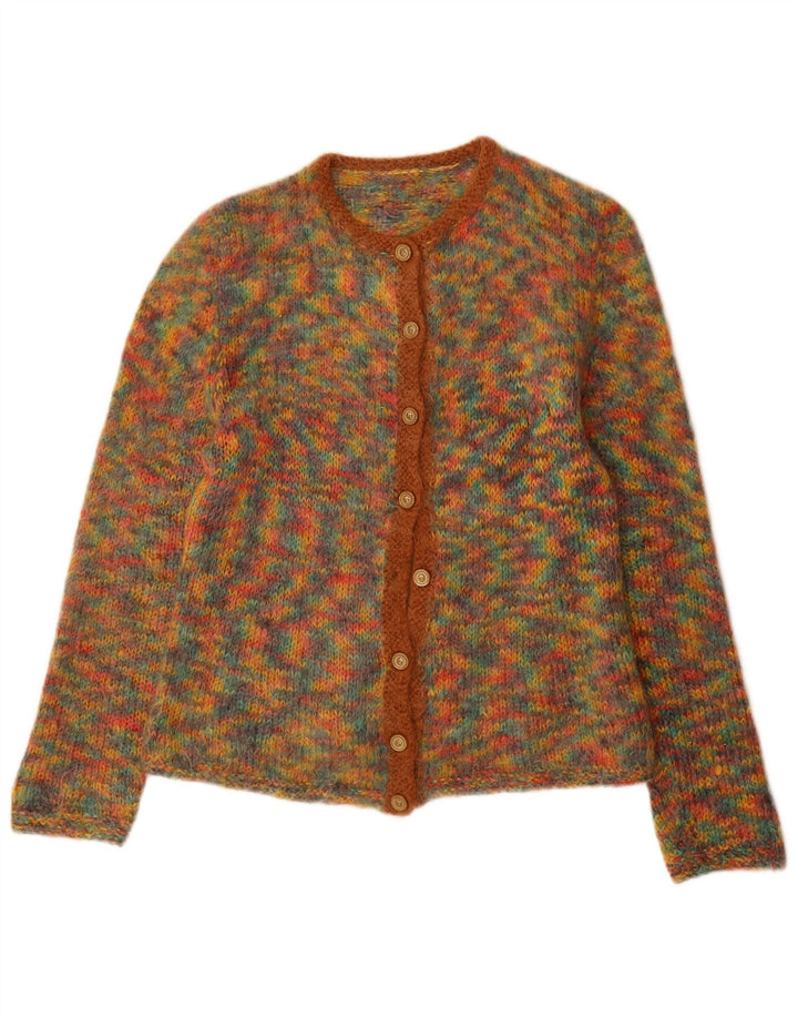 Vintage Damen Cardigan Pullover UK 12 Medium Mehrfarbig gefleckt
