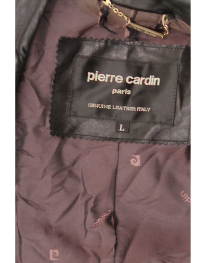 Pierre Cardin Herren Lederjacke UK 40 Large Schwarz