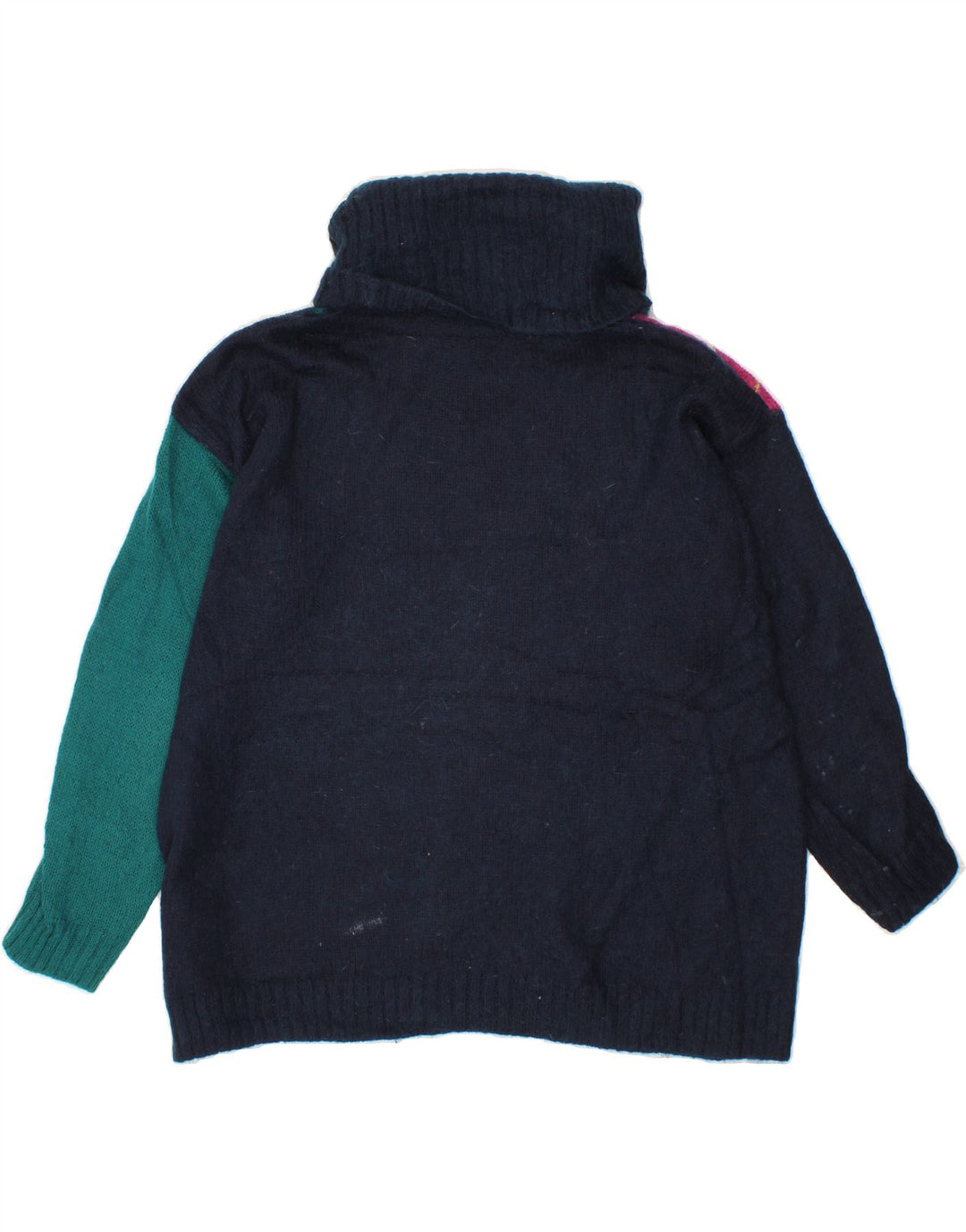 BENETTON Damen-Pullover mit Rollkragen, Gr. 14, mittleres Marineblau