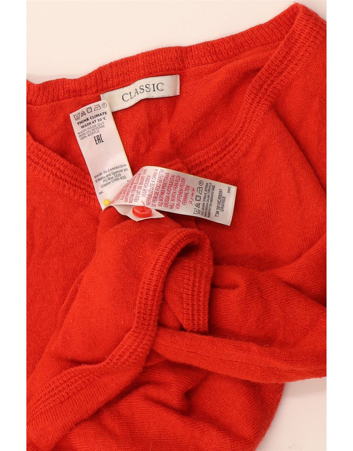 CLASSIC Damen-Cardigan-Pullover UK 10 Small Orange Acryl