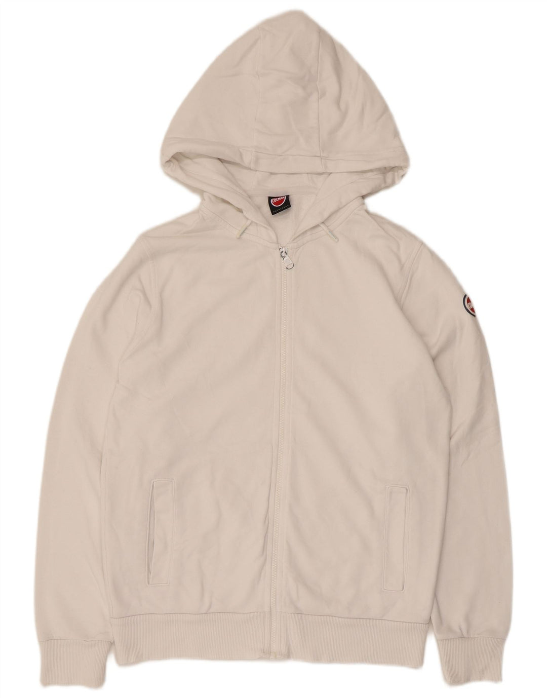 Colmar Herren-Kapuzenpullover mit Reißverschluss, Größe L, Weiß
