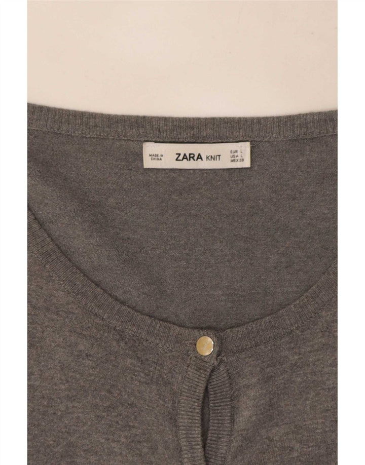Zara Damen-Cardigan-Pullover UK 14 Large Grau