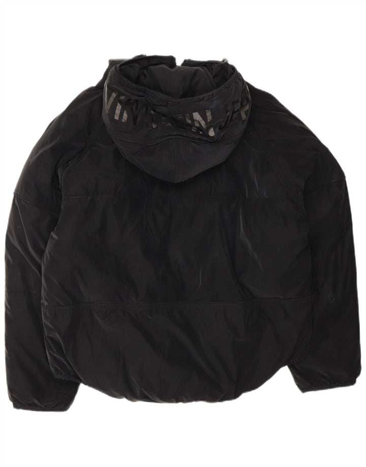 Calvin Klein Jeans Damen Übergroße Grafik-gepolsterte Jacke UK 10 Small Schwarz
