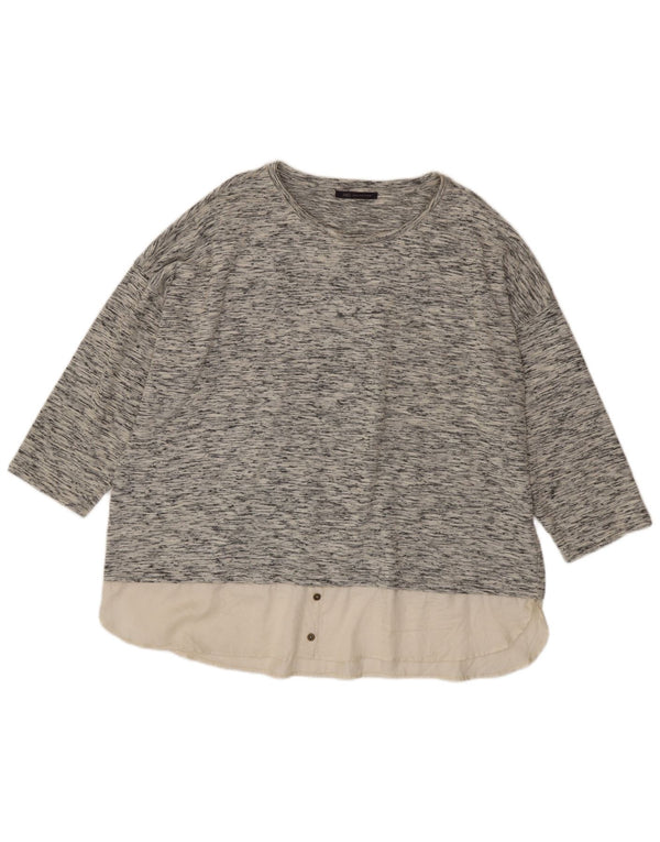 Marks & Spencer Damen-Pullover mit U-Boot-Ausschnitt, UK 24 4XL, Grau meliert