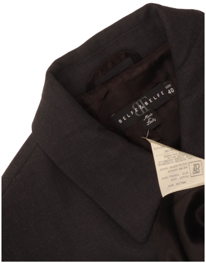 Belfe & Belfe Damen-Blazerjacke mit 4 Knöpfen, IT 40, kleine schwarze Schurwolle
