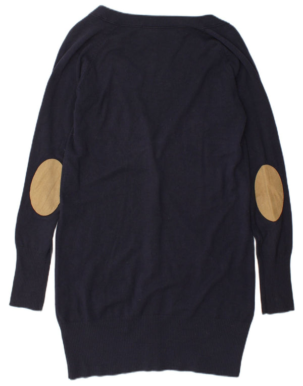 Zara Damen Longline-Cardigan-Pullover UK 14 Large Marineblau
