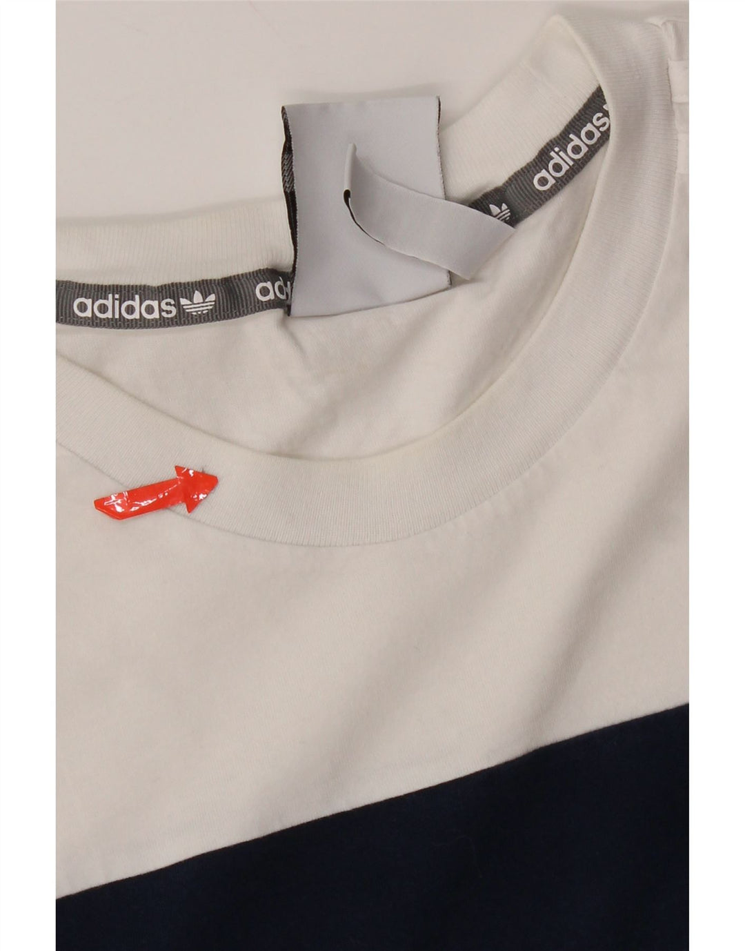 Adidas Herren T-Shirt Top Small Weiß Colourblock Baumwolle