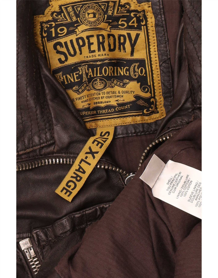 Superdry Herren Militärlederjacke UK 42 XL Braun
