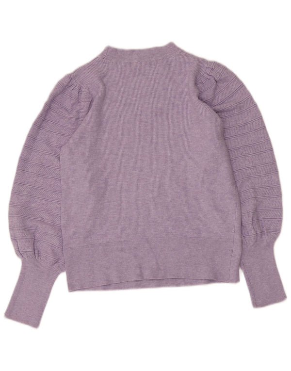 Marks & Spencer Damen-Pullover mit Rundhalsausschnitt, Gr. 10, Größe S, Lila, Viskose