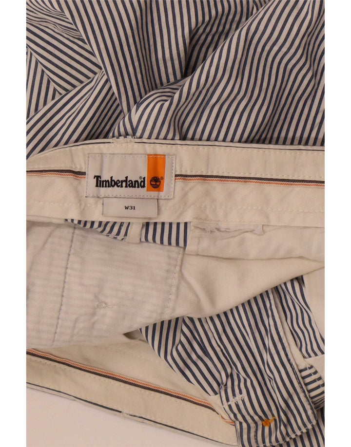 Timberland Herren Chinoshorts W31 Mittelblauer Nadelstreifen
