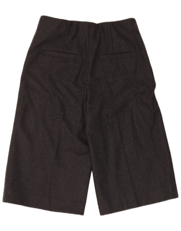 Cos Damen-Bermudashorts mit hoher Taille und weitem Bein, EU 40, Mittel W32, schwarze Wolle