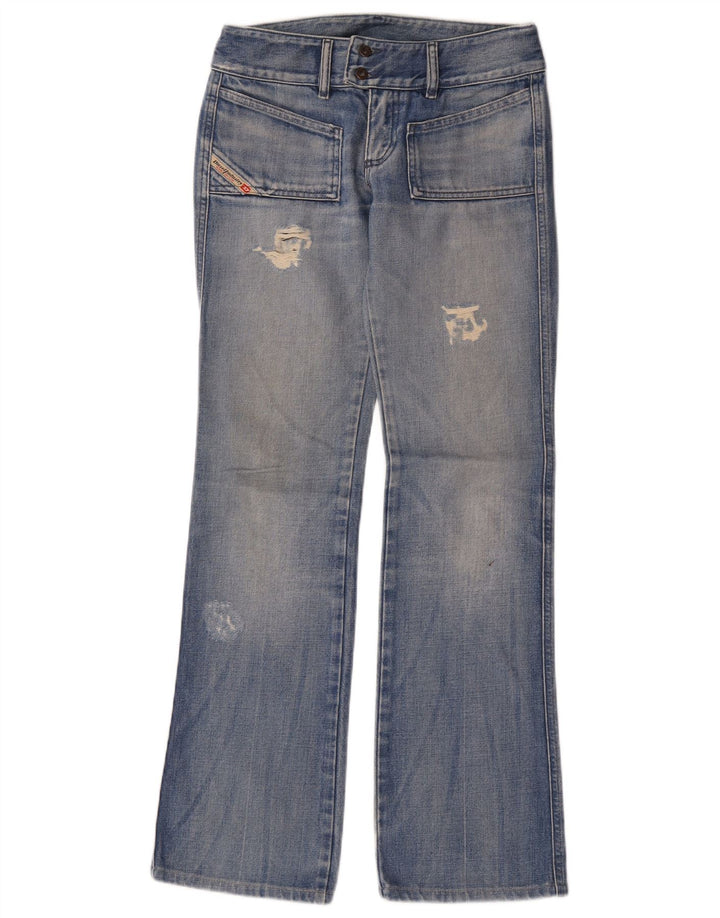 Diesel Damen Distressed Bootcut Jeans W26 L31 Blau