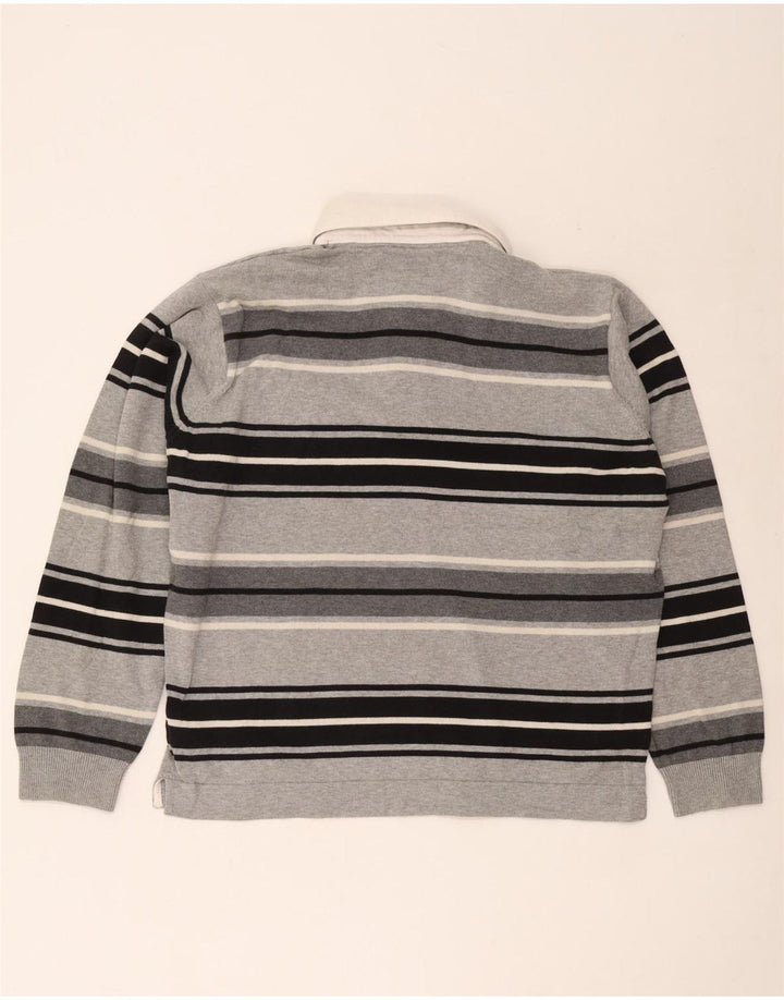Marks & Spencer Herren Blue Harbor Rugby-Poloshirt, groß, grau gestreift