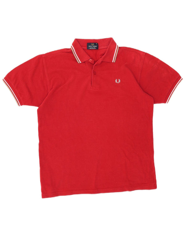 Fred Perry Herren-Poloshirt aus mittelroter Baumwolle