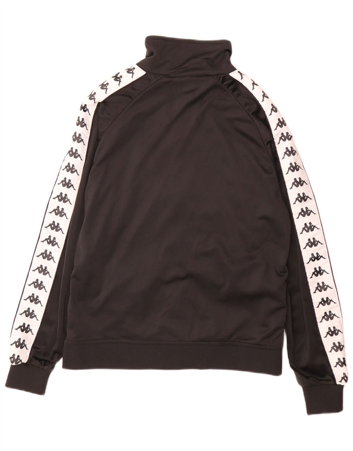 Kappa Herren-Trainingsanzugoberteil mit Grafik, Größe S, Schwarz, Farbblock-Polyester