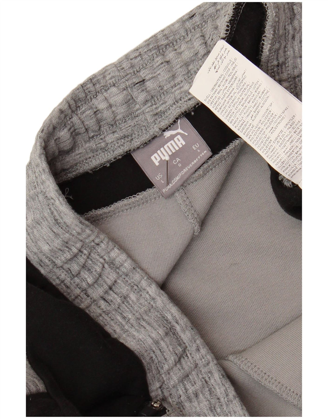 Puma Herren-Trainingshose, große graue Colourblock-Baumwolle