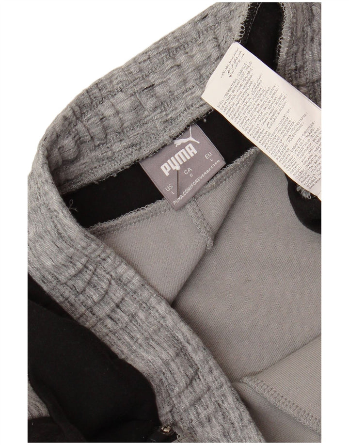 Puma Herren-Trainingshose, große graue Colourblock-Baumwolle