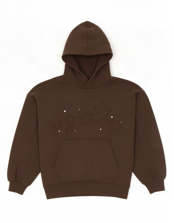 Zara Damen-Kapuzenpullover mit abstraktem Muster, übergroß, Gr. 10, Khaki