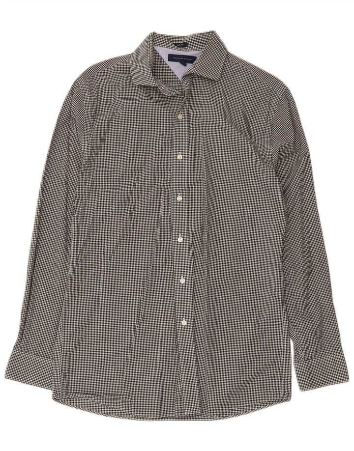 Tommy Hilfiger Herren Slim Fit Hemd Größe 15 1/2 Medium Black Gingham