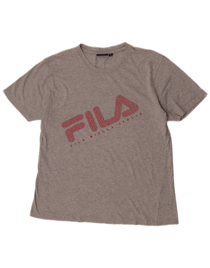 Fila Herren Grafik-T-Shirt-Oberteil Mittelgrau