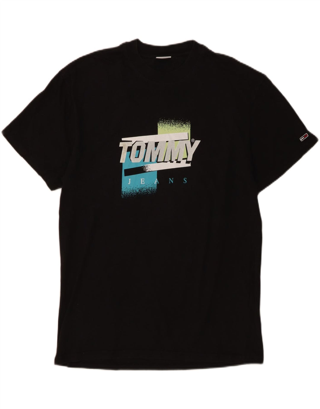 Tommy Hilfiger Herren-T-Shirt mit Grafik, mittelschwarze Baumwolle