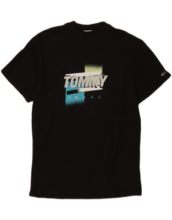 Tommy Hilfiger Herren-T-Shirt mit Grafik, mittelschwarze Baumwolle
