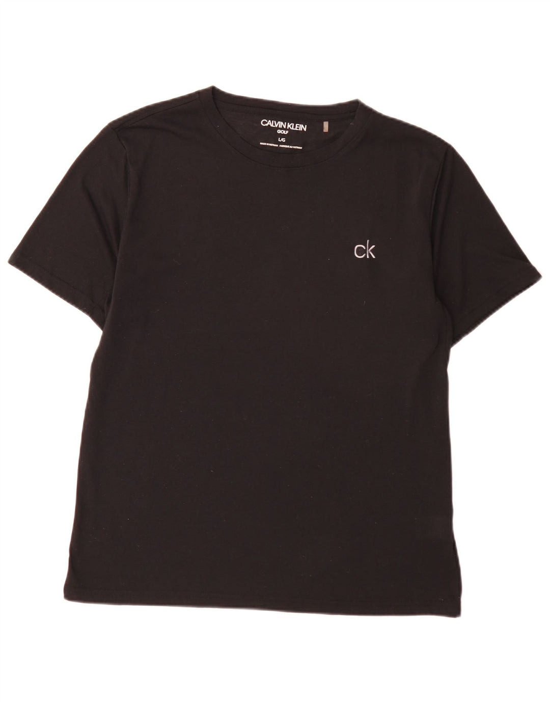 Calvin Klein Herren Golf T-Shirt Top Large Schwarz Polyester